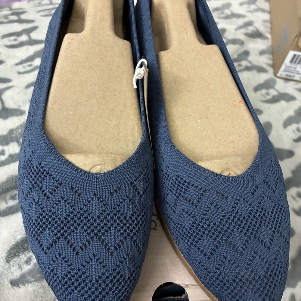 Skechers Blue Textured Loafers